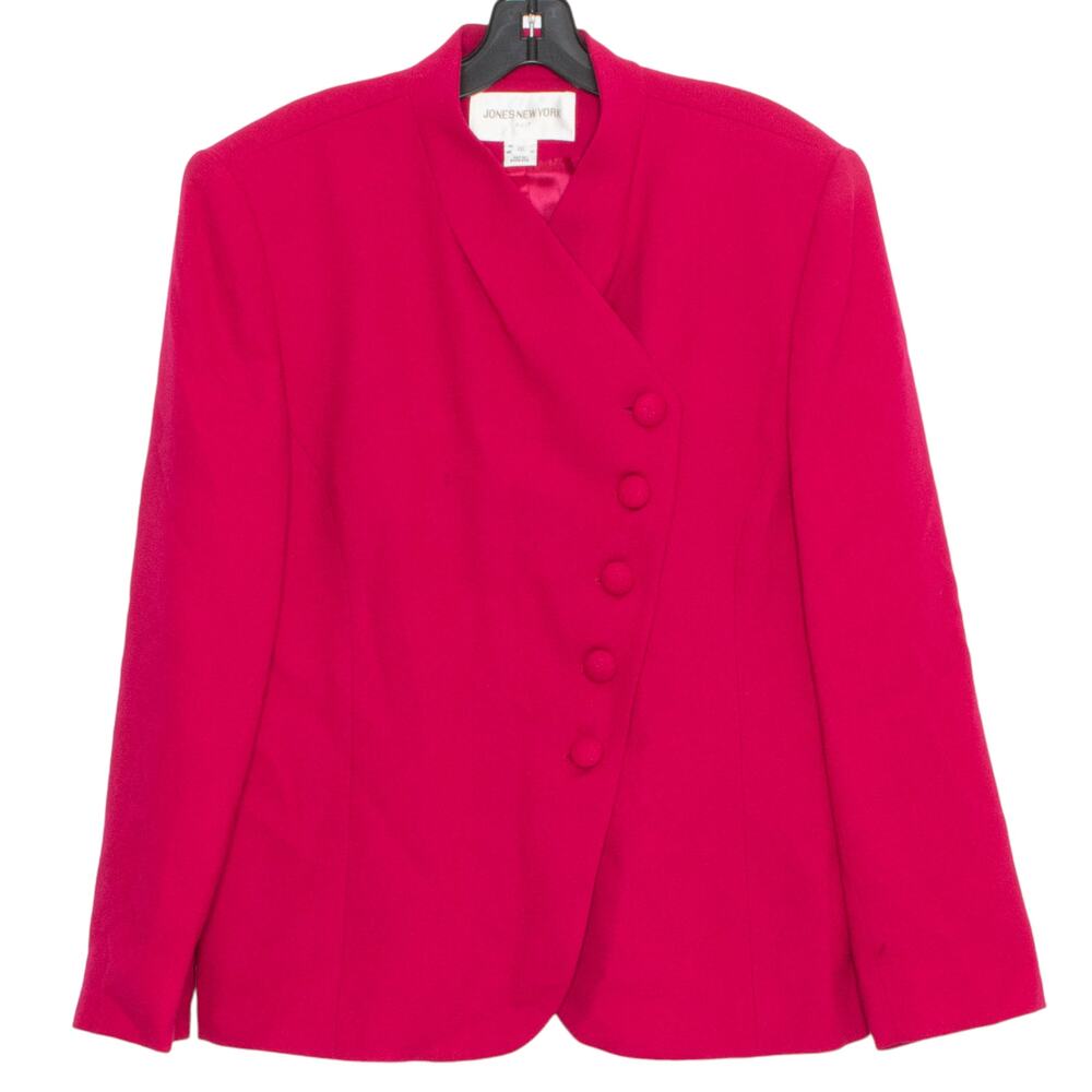 Jones New York Womens Jacket Blazer Vintage Wool Barbie Career Pink Size 16 FK